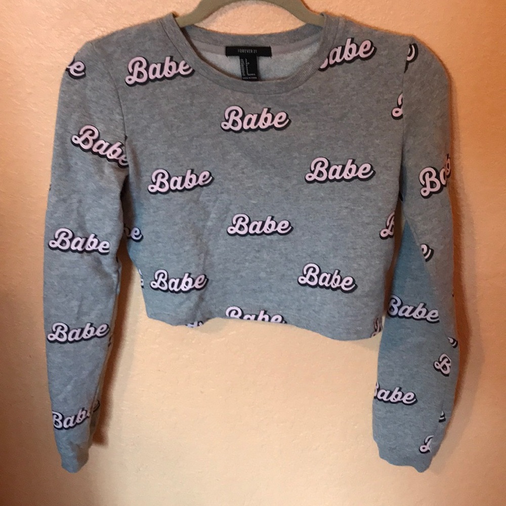 grey crop sweater